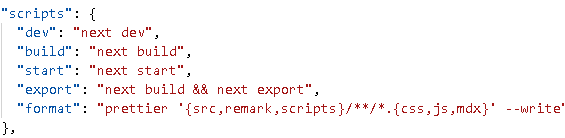 Scripts in package.json file