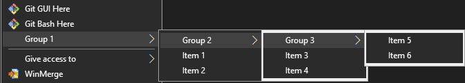 Contextmenu group with sub groups